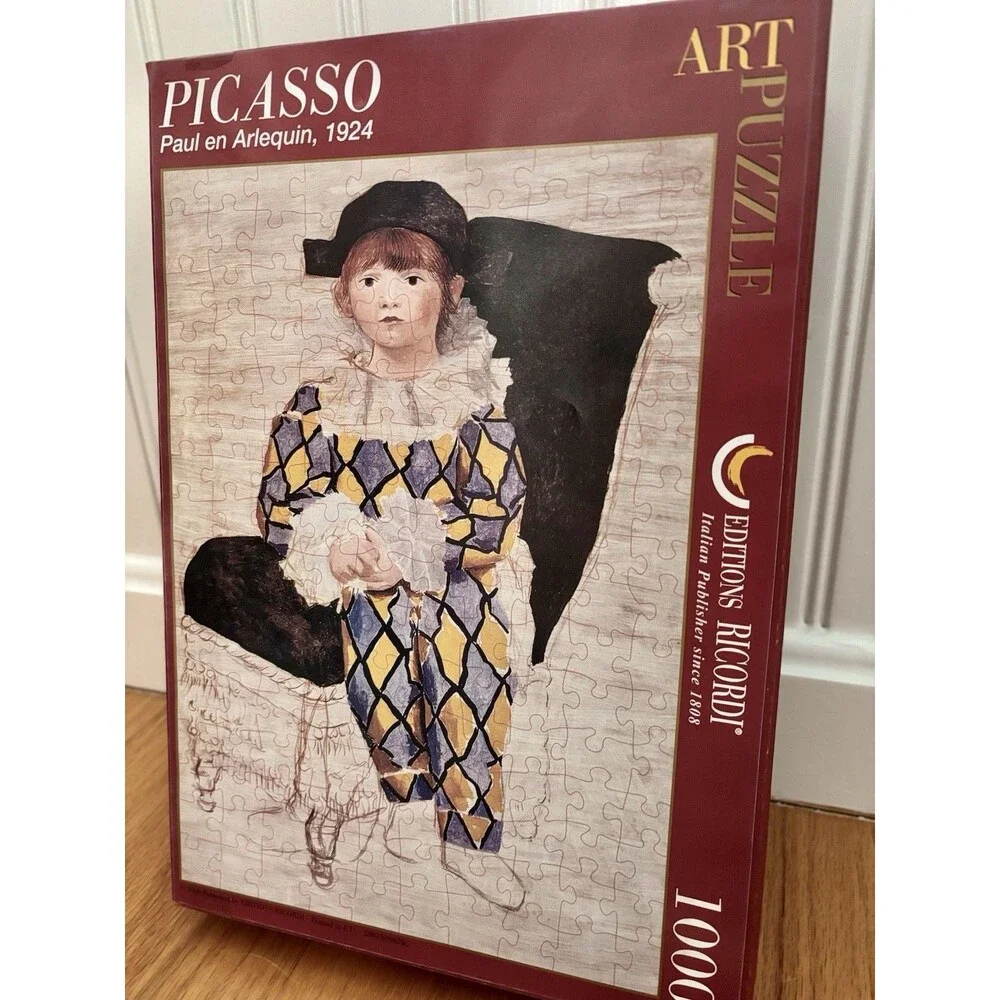 Pablo Picasso Paul en Arlequin Jigsaw Art Puzzle 1000 Pc., Made In Italy Rare